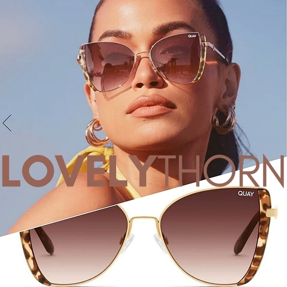Quay Australia Accessories - QUAY // ltd ed brown tortoise detail butterfly frame with brown fade lenses